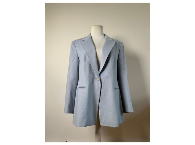 Céline Vintage Celine Blazer aus Kaschmir und Angora Hellblau XL - Ansicht 14