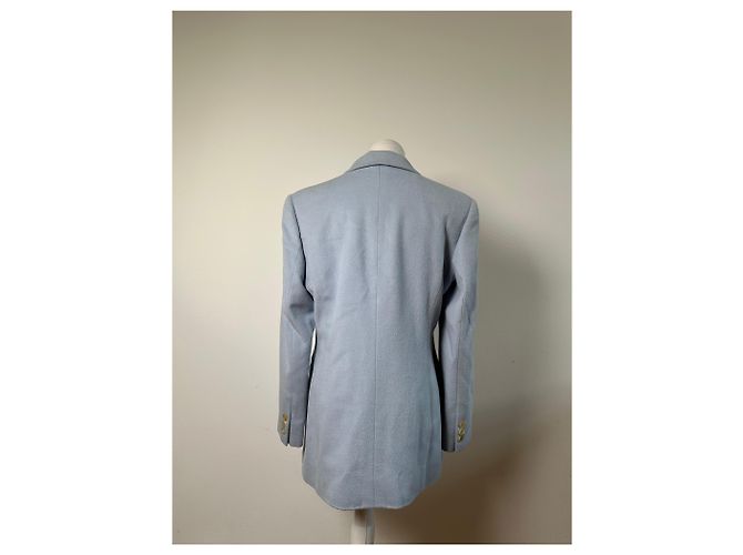 Céline Vintage Celine Blazer aus Kaschmir und Angora Hellblau XL - Ansicht 15