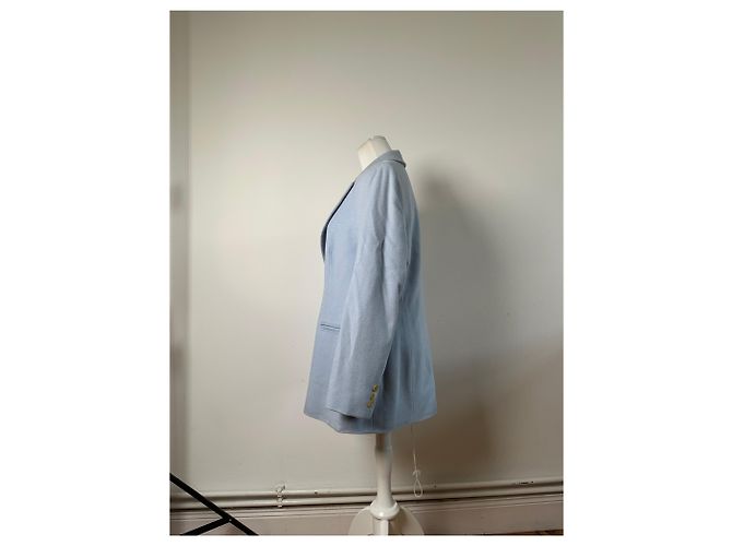 Céline Vintage Celine Blazer aus Kaschmir und Angora Hellblau XL - Ansicht 2