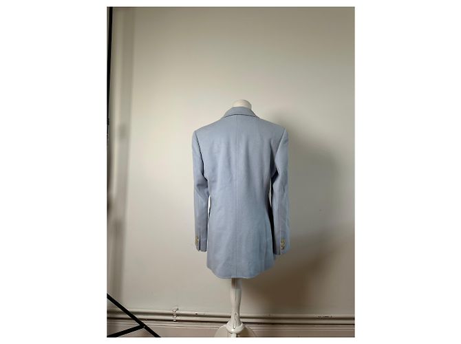 Céline Vintage Celine Blazer aus Kaschmir und Angora Hellblau XL - Ansicht 3