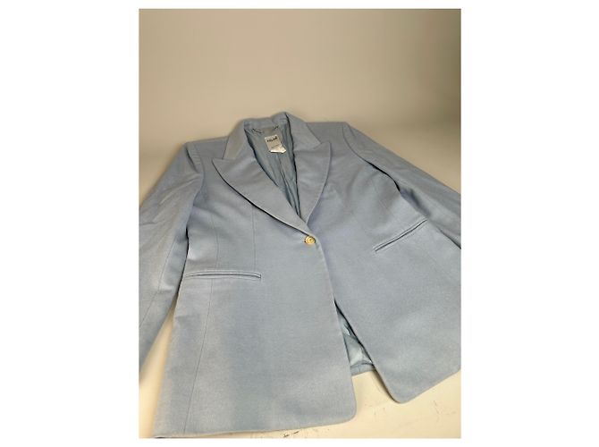 Céline Vintage Celine Blazer aus Kaschmir und Angora Hellblau XL - Ansicht 5