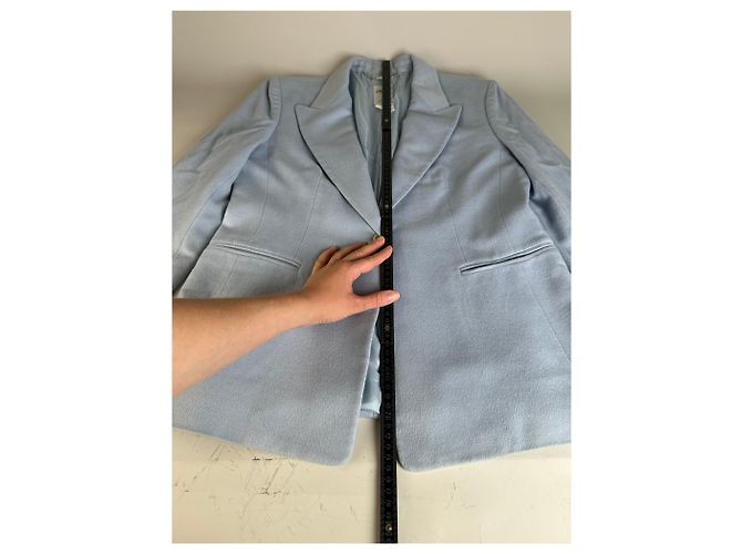 Céline Vintage Celine Blazer aus Kaschmir und Angora Hellblau XL - Ansicht 6