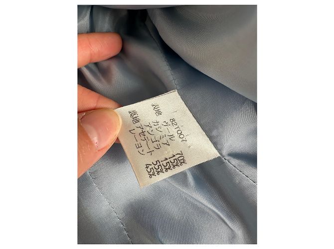 Céline Vintage Celine Blazer aus Kaschmir und Angora Hellblau XL - Ansicht 7