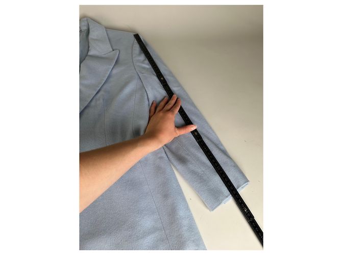 Céline Vintage Celine Blazer aus Kaschmir und Angora Hellblau XL - Ansicht 8