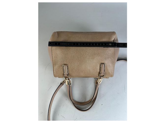 Vintage Coach Handtas aus strukturierter Leder Beige Hell Gold - Ansicht 11