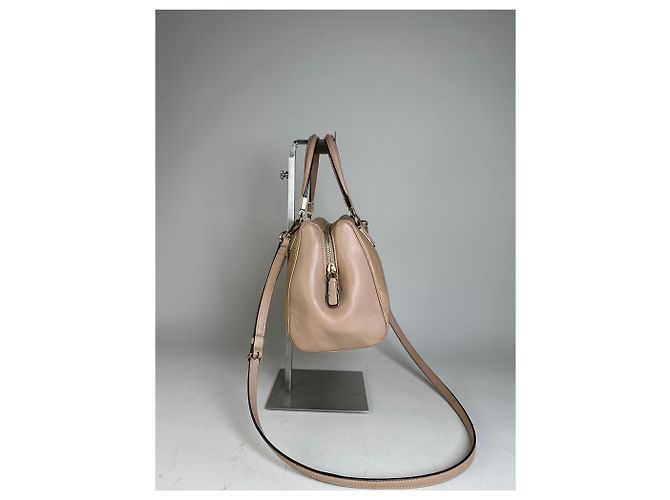Vintage Coach Handtas aus strukturierter Leder Beige Hell Gold - Ansicht 4