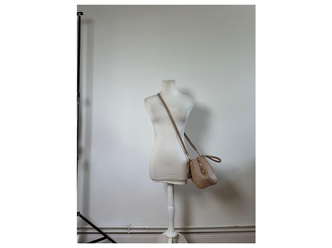 Vintage Coach Handtas aus strukturierter Leder Beige Hell Gold - Ansicht 6