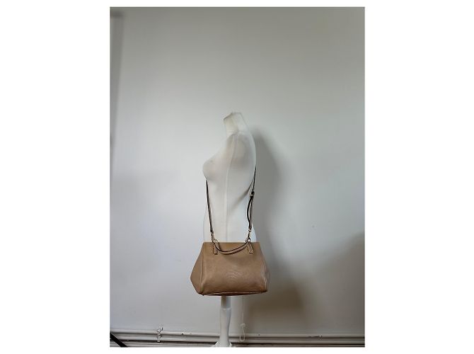 Vintage Coach Handtas aus strukturierter Leder Beige Hell Gold - Ansicht 8