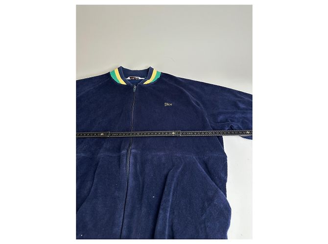 Giacca in velluto di cotone vintage Dior da uomo Blu navy Giallo Verde L - vista 10