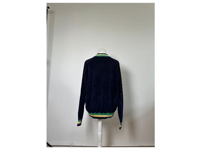 Giacca in velluto di cotone vintage Dior da uomo Blu navy Giallo Verde L - vista 3