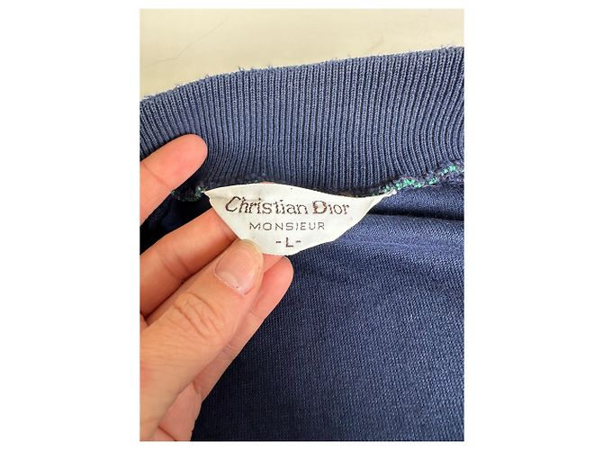 Giacca in velluto di cotone vintage Dior da uomo Blu navy Giallo Verde L - vista 6