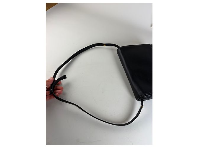 Vintage Givenchy Leder Schultertasche Schwarz Gold - Ansicht 13