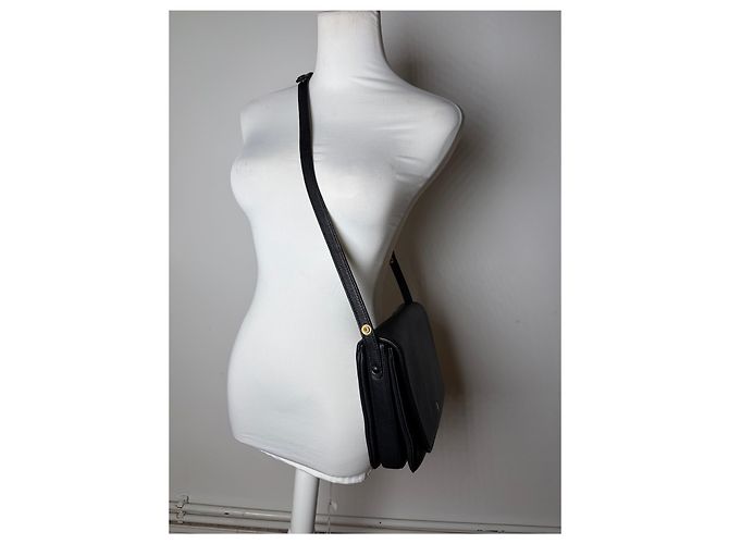 Vintage Givenchy Leder Schultertasche Schwarz Gold - Ansicht 5