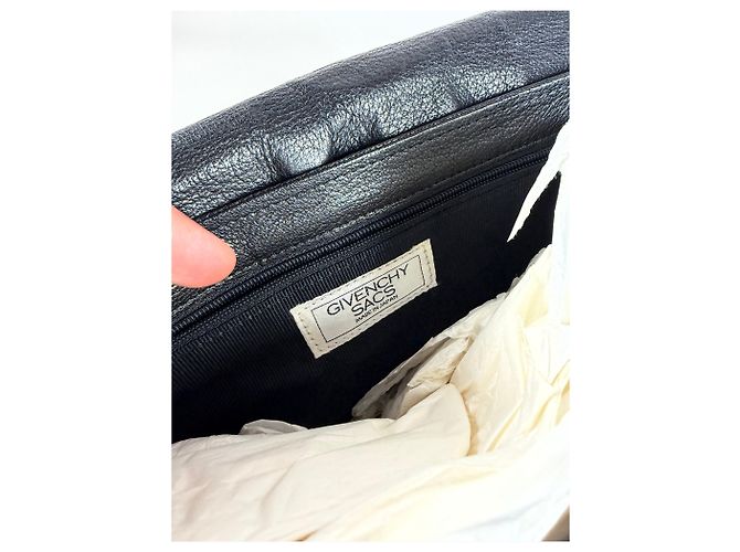 Vintage Givenchy Leder Schultertasche Schwarz Gold - Ansicht 6