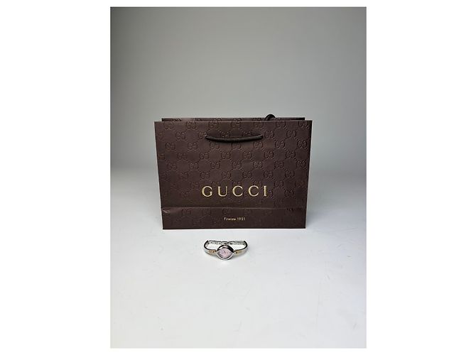 Orologio da polso vintage Gucci in acciaio inossidabile quadrante rosa argento - vista 3