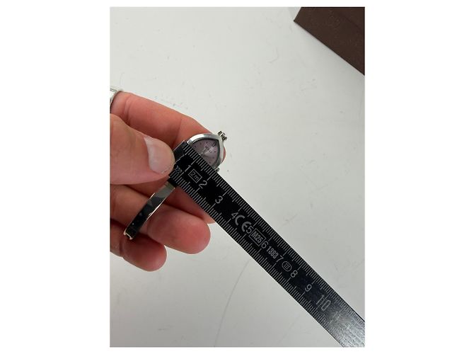 Orologio da polso vintage Gucci in acciaio inossidabile quadrante rosa argento - vista 7