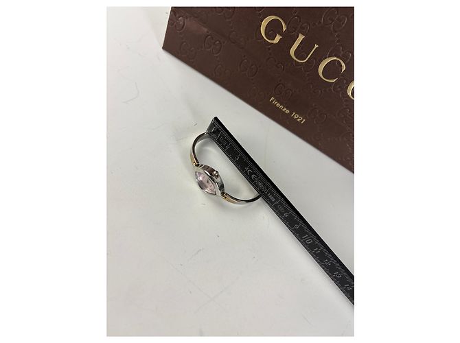 Orologio da polso vintage Gucci in acciaio inossidabile quadrante rosa argento - vista 8