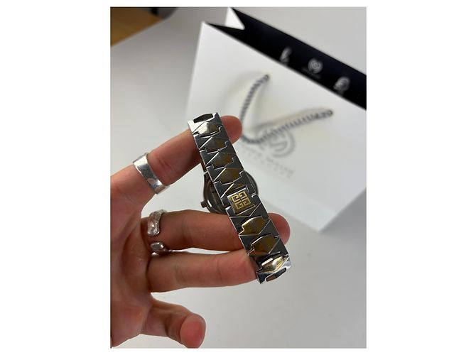 Orologio da polso vintage Givenchy in acciaio inossidabile argento e oro - vista 11