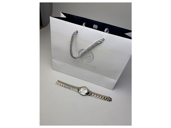Orologio da polso vintage Givenchy in acciaio inossidabile argento e oro - vista 2