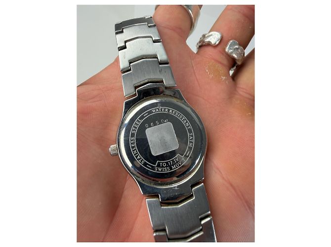 Orologio da polso vintage Givenchy in acciaio inossidabile argento e oro - vista 3