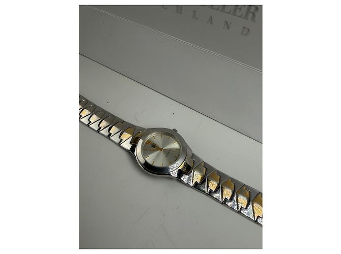 Orologio da polso vintage Givenchy in acciaio inossidabile argento e oro - vista 6