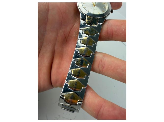 Orologio da polso vintage Givenchy in acciaio inossidabile argento e oro - vista 9