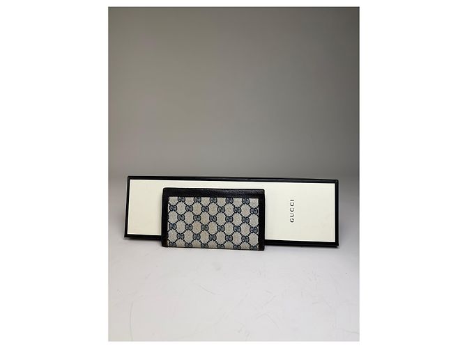 Portafoglio Vintage Gucci GG Supreme Nero Beige Oro - vista 2
