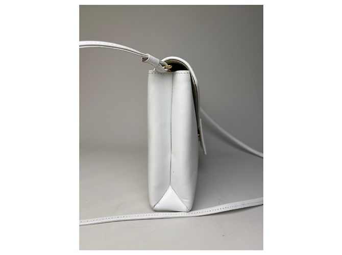 Clutch in pelle vintage Givenchy bianco argento - vista 9