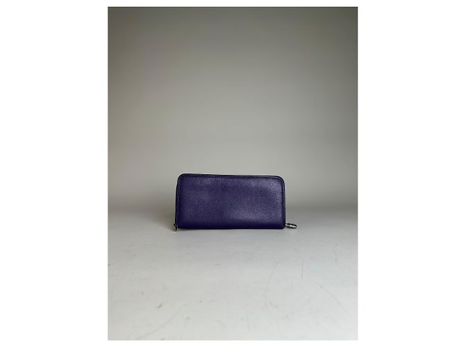 Vintage Loewe Leather Zip Wallet Purple Silver - view 3