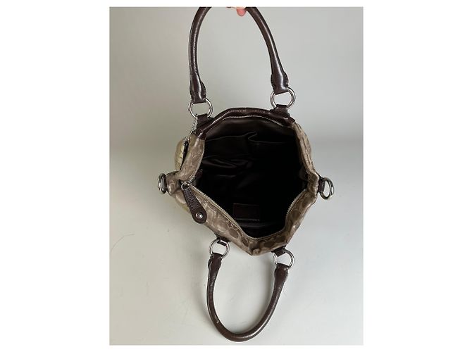Tote de lona Coach Signature Vintage Bege Marrom Prata - vista 12