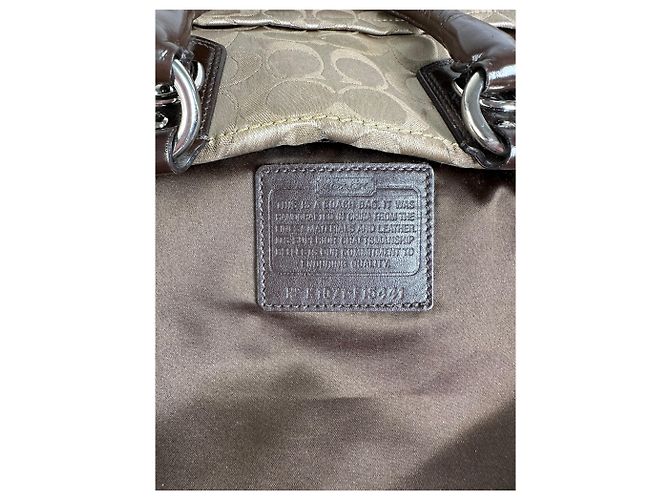 Tote de lona Coach Signature Vintage Bege Marrom Prata - vista 6