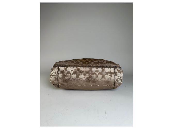 Tote de lona Coach Signature Vintage Bege Marrom Prata - vista 8