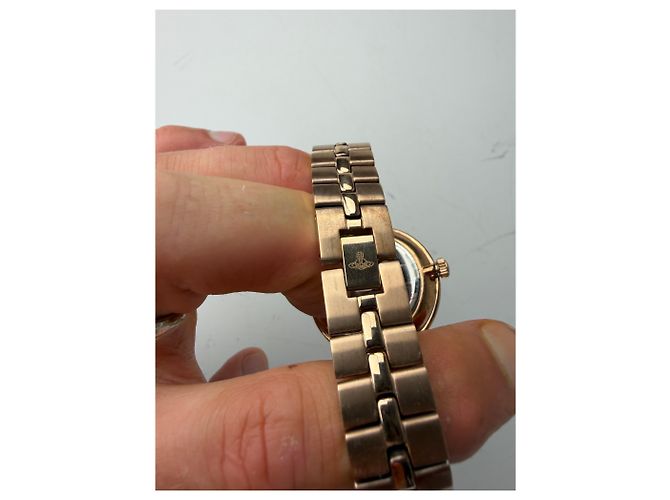 Vintage Givenchy Armbanduhr aus Edelstahl Roségold Pink - Ansicht 11