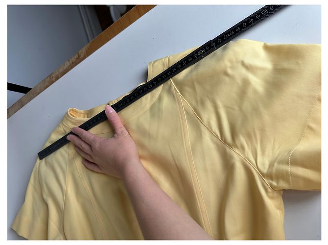 Vintage Fendi Lammzwollkleid Hellgelb M - Ansicht 11