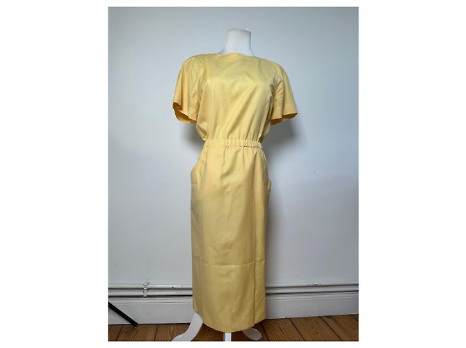 Vintage Fendi Lammzwollkleid Hellgelb M - Ansicht 14