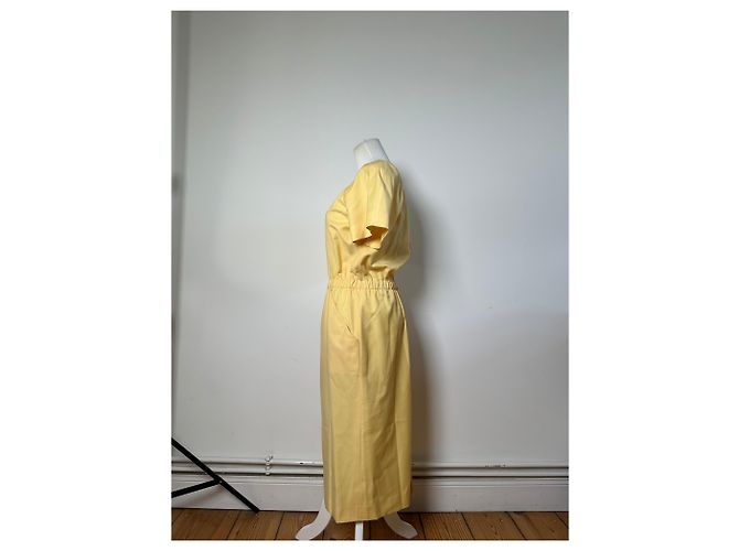 Vintage Fendi Lammzwollkleid Hellgelb M - Ansicht 2