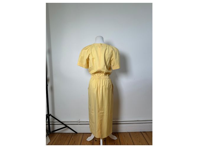 Vintage Fendi Lammzwollkleid Hellgelb M - Ansicht 3