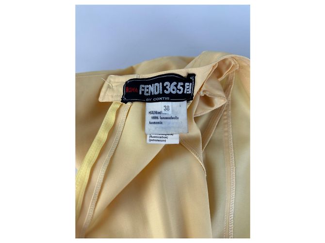 Vintage Fendi Lammzwollkleid Hellgelb M - Ansicht 4