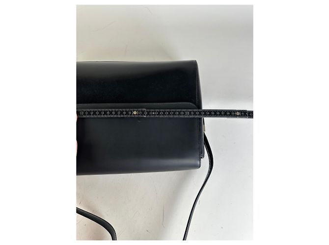 Borsa a tracolla vintage Gucci in pelle liscia nera e argento Nero - vista 11