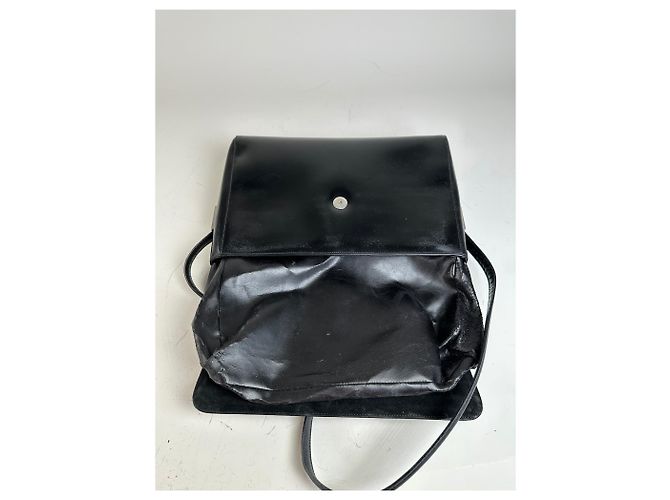 Borsa a tracolla vintage Gucci in pelle liscia nera e argento Nero - vista 3