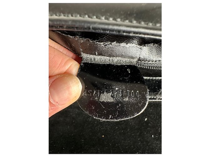 Borsa a tracolla vintage Gucci in pelle liscia nera e argento Nero - vista 7