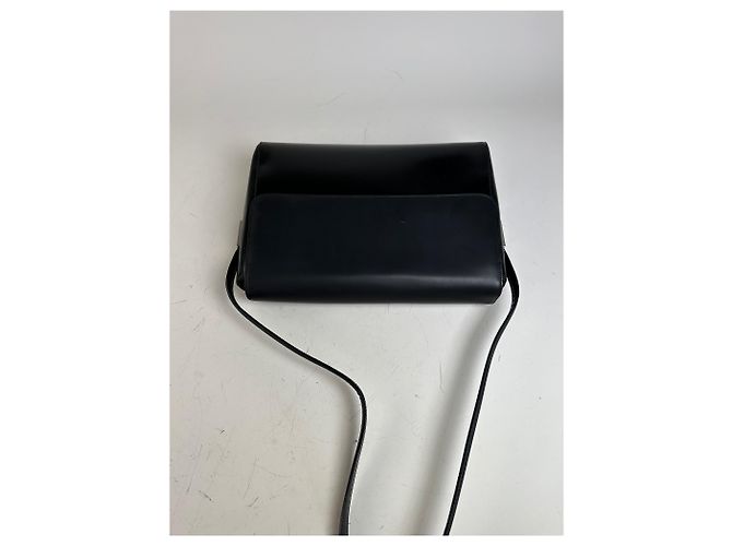 Borsa a tracolla vintage Gucci in pelle liscia nera e argento Nero - vista 9