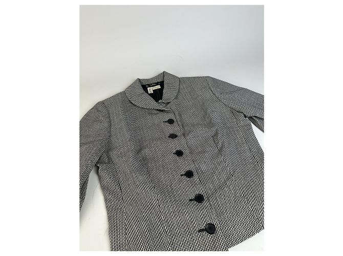 Salvatore Ferragamo Vintage Ferragamo Houndstooth Wool Jacket Black White M - view 10