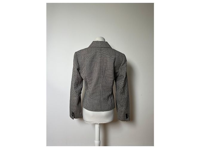 Salvatore Ferragamo Vintage Ferragamo Houndstooth Wool Jacket Black White M - view 15