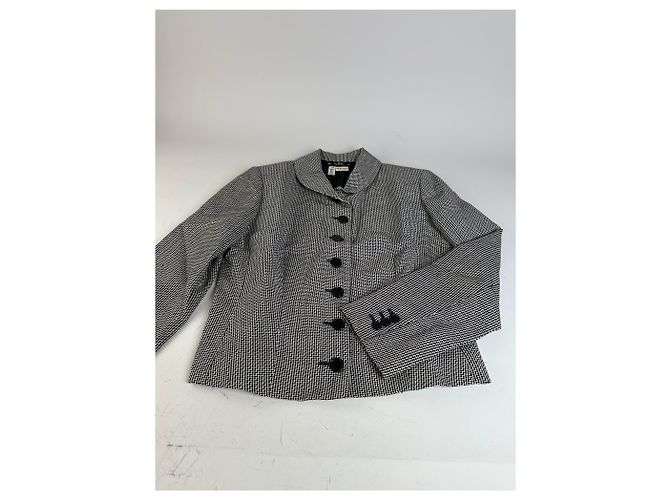 Salvatore Ferragamo Vintage Ferragamo Houndstooth Wool Jacket Black White M - view 5