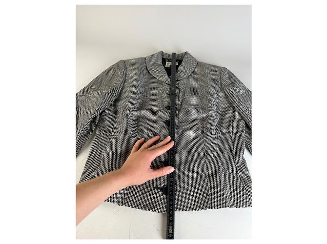 Salvatore Ferragamo Vintage Ferragamo Houndstooth Wool Jacket Black White M - view 7
