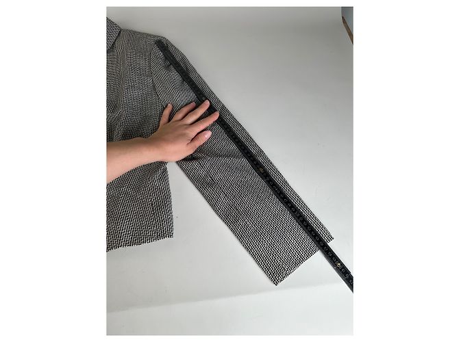 Salvatore Ferragamo Vintage Ferragamo Houndstooth Wool Jacket Black White M - view 8