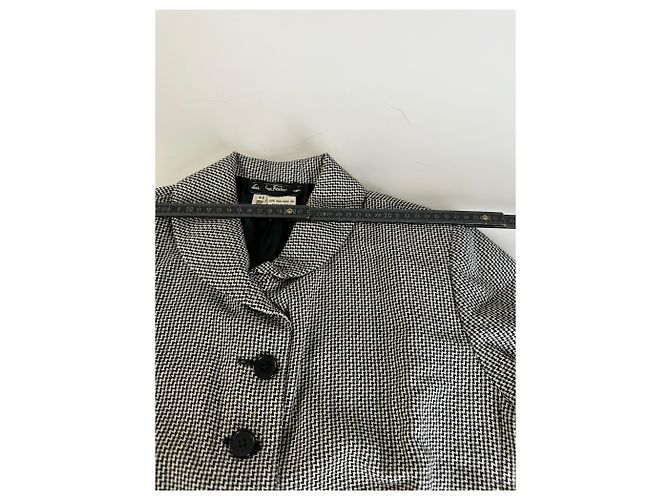 Salvatore Ferragamo Vintage Ferragamo Houndstooth Wool Jacket Black White M - view 9