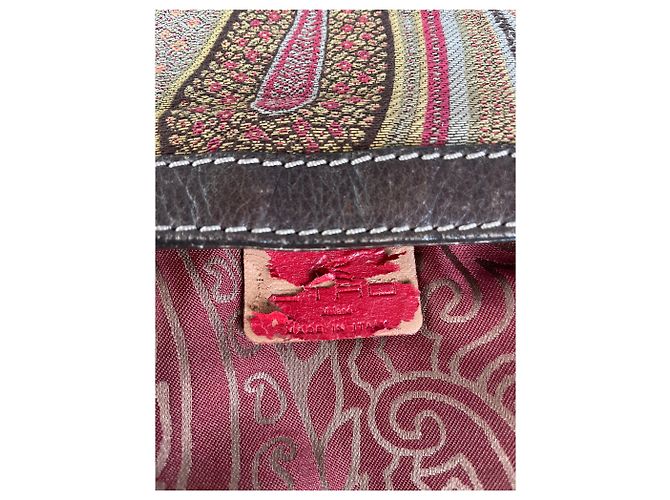Vintage Etro gemusterte Textilschultertasche Tan Rust Magenta Kamel - Ansicht 4