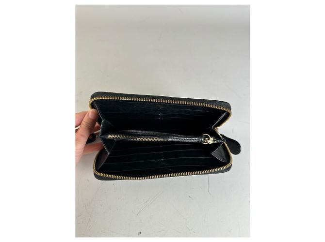 Clare Chloé Vintage Chloe Leather Zip Wallet Black Gold - view 3